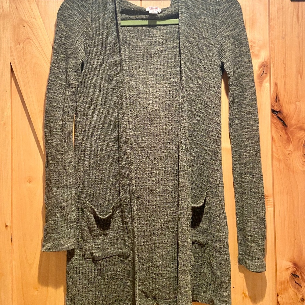Long duster / cardigan with hood